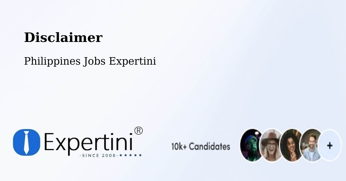 Disclaimer – Guipos - Philippines Jobs Expertini